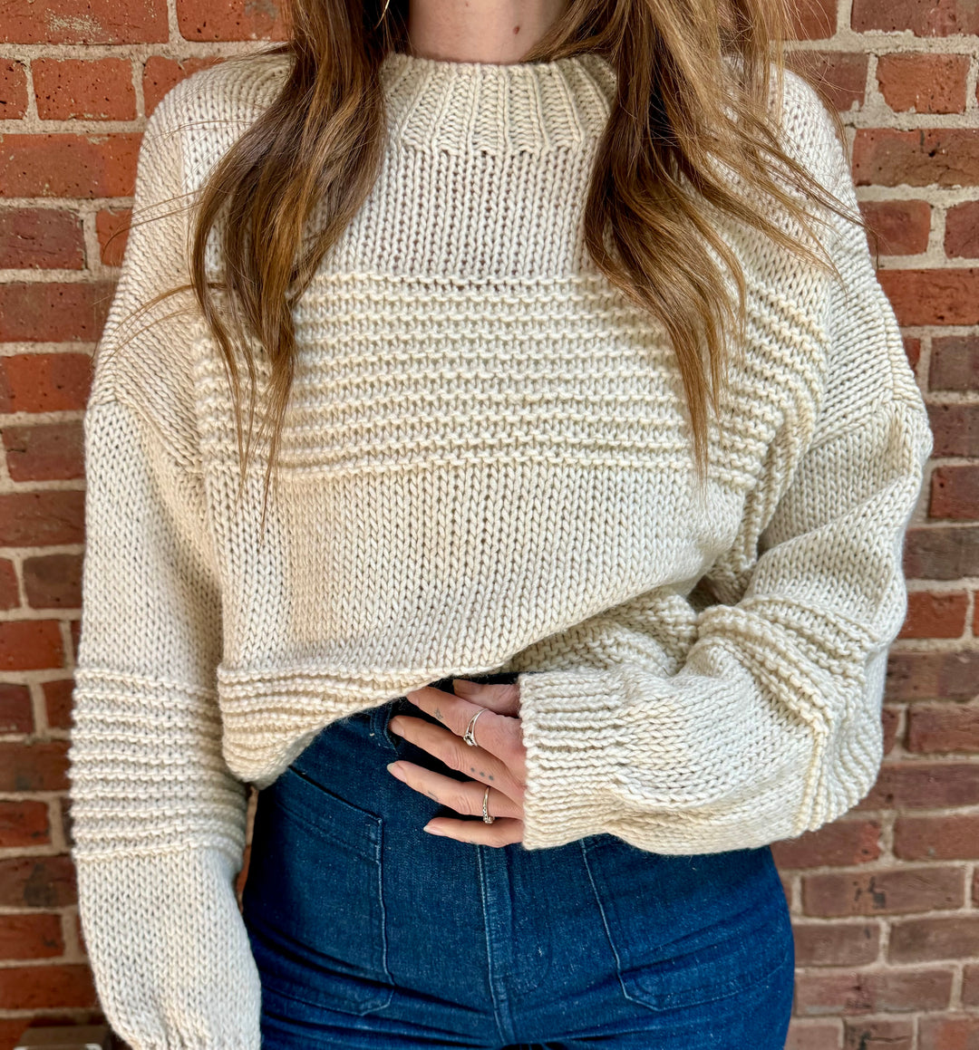 Milio Milano | Cropped Mock Neck Chunky Sweater