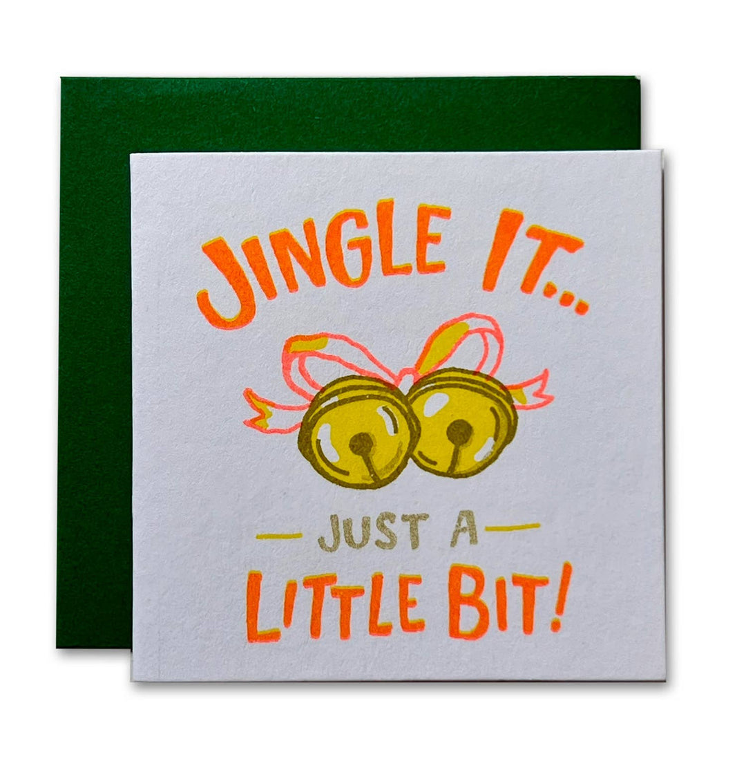 Ladyfingers Letterpress | Jingle Bells Risograph Tiny Card