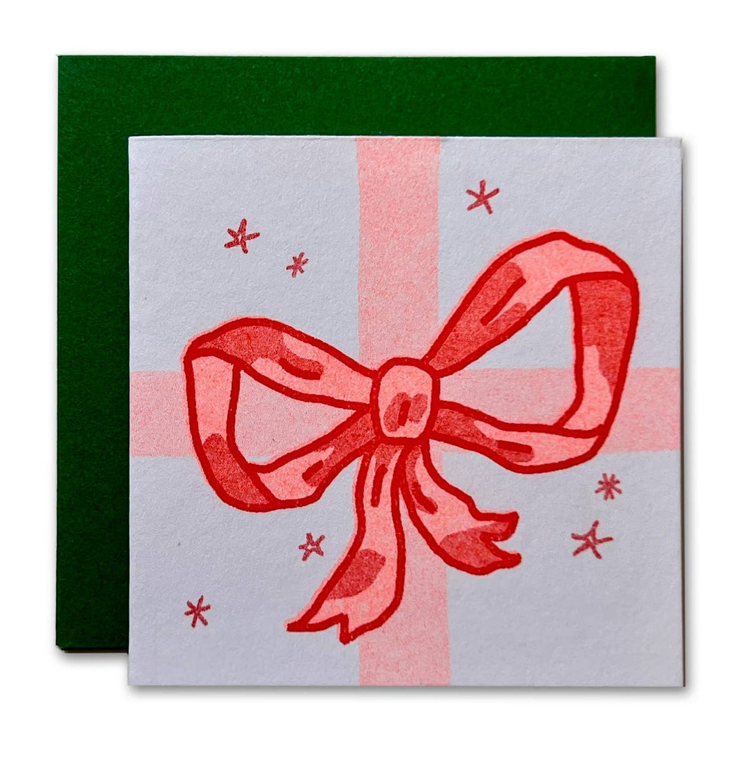 Ladyfingers Letterpress | Bow Risograph Tiny Card