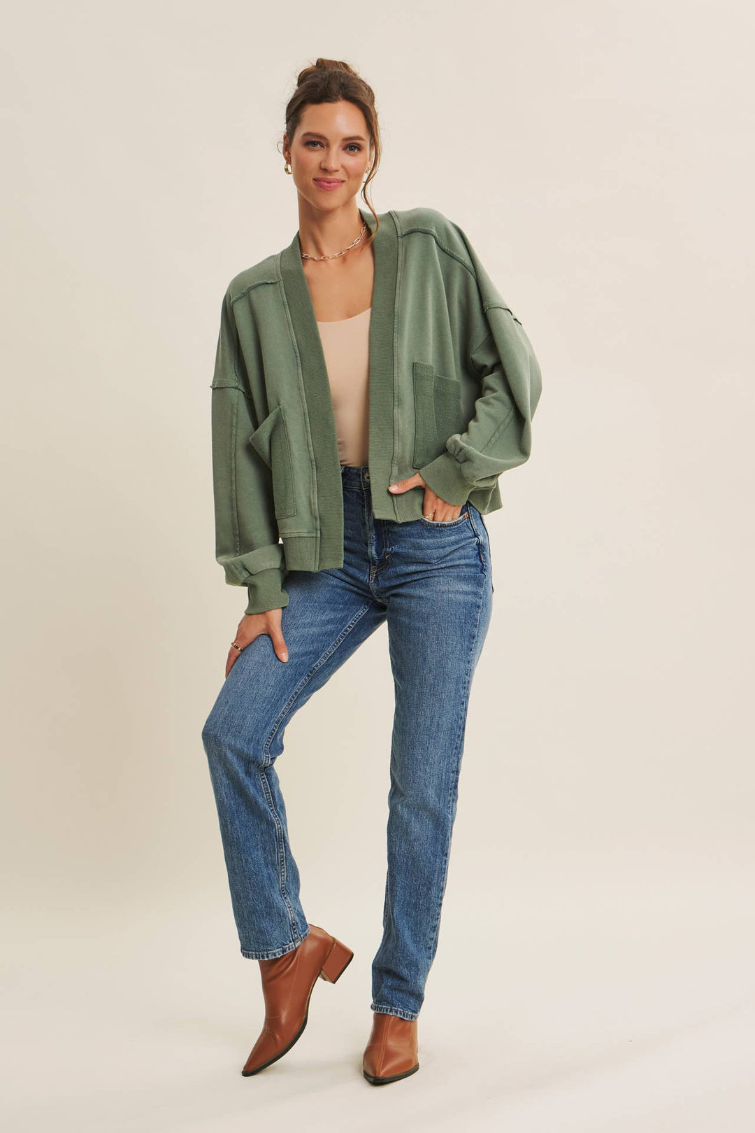 In february | Mineral Washed French Terry Cardigan