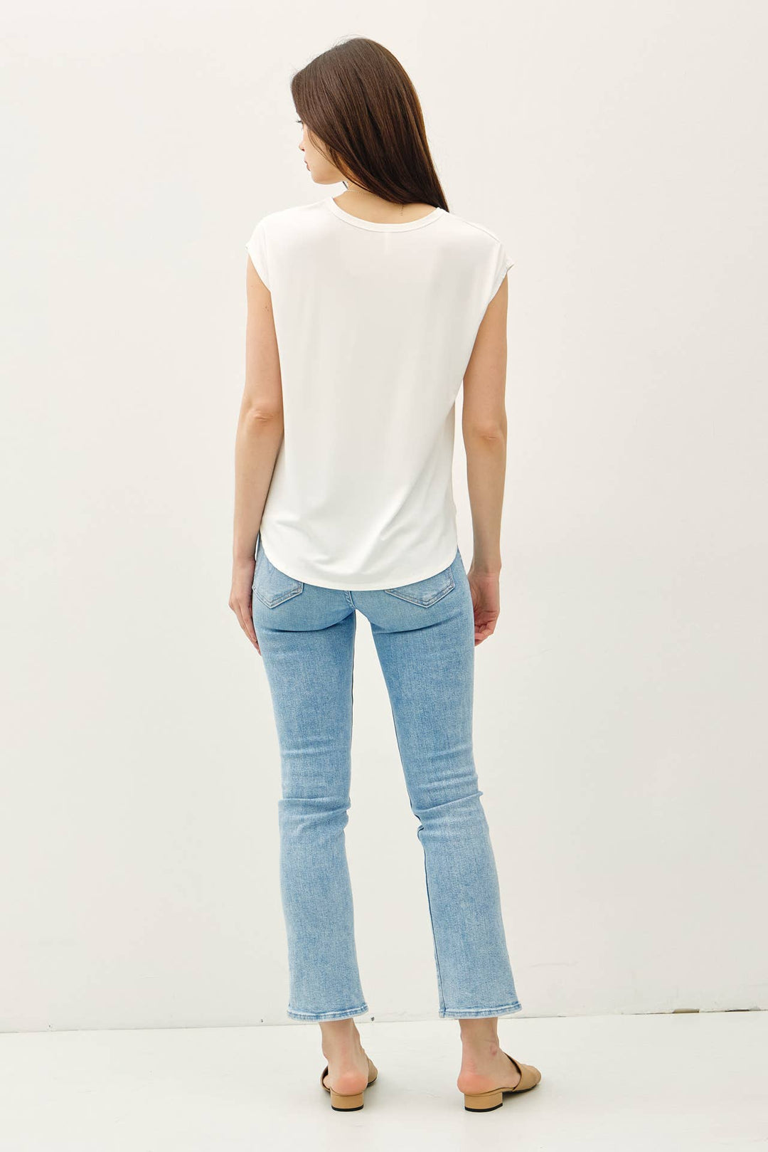 Be Cool | Bamboo Basic Scoop Neck Cap Sleeve Tee