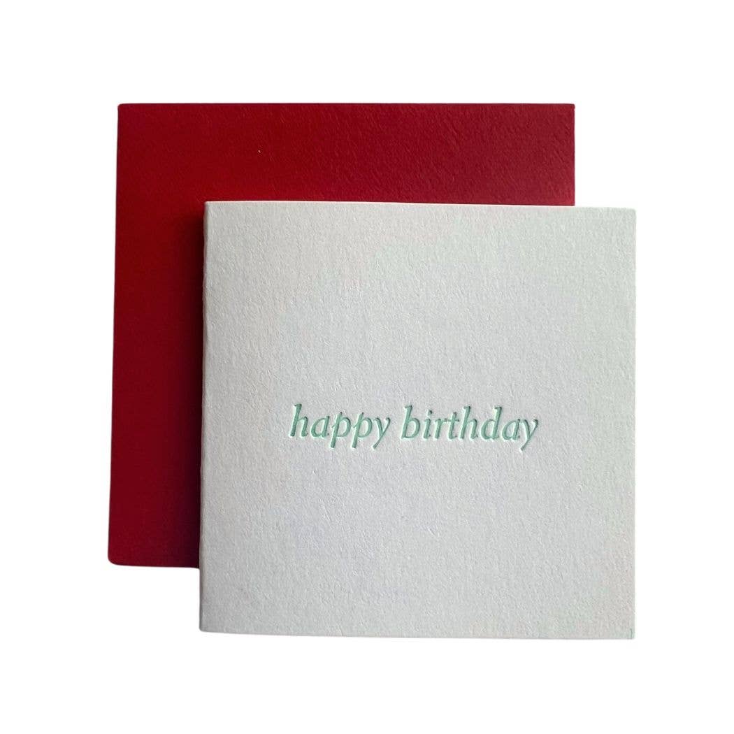 Ladyfingers Letterpress | Happy Birthday Text Tiny Card
