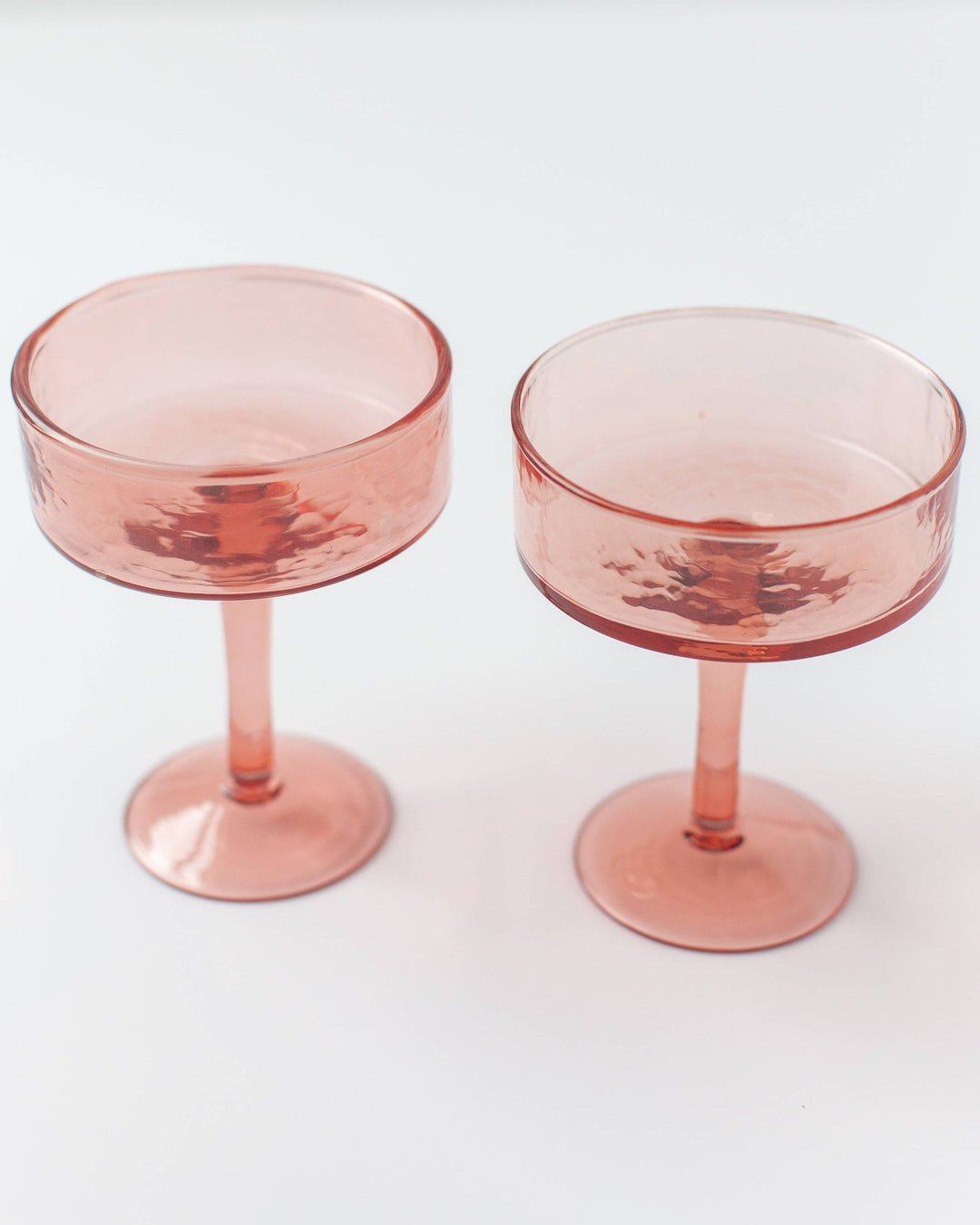 Creative Women | Handblown Hammered Coupe Cocktail Glass Pair