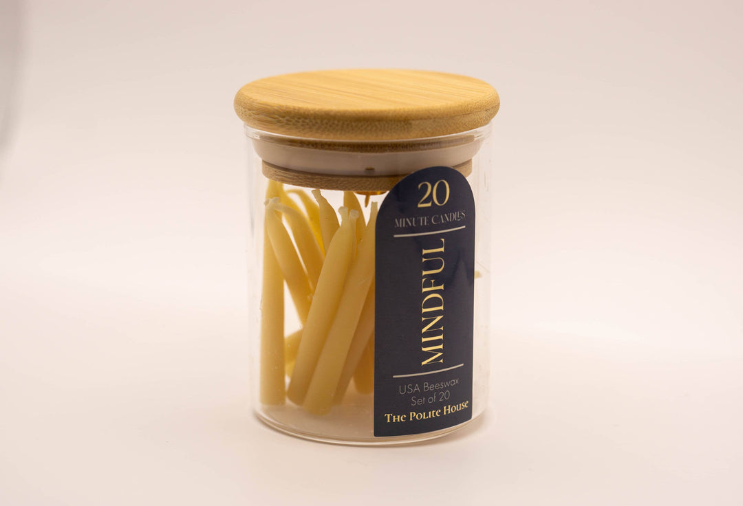 The Polite House | 20 Minute Beeswax Candle Set: Mindful (Set of 20)