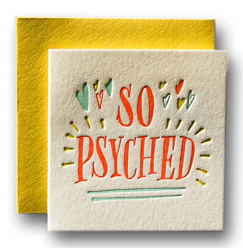 Ladyfingers Letterpress | Tiny Psyched Tiny Card