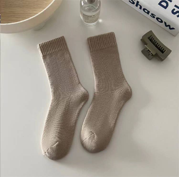 Sweetkama | Ladies Inside Velvet Solid Color Socks
