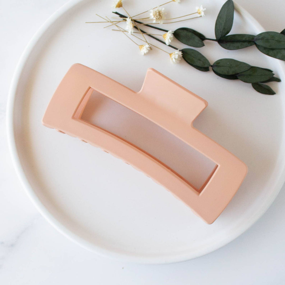 Tiepology | Jumbo Size 5 Inch Solid Long Square  Hair Clip