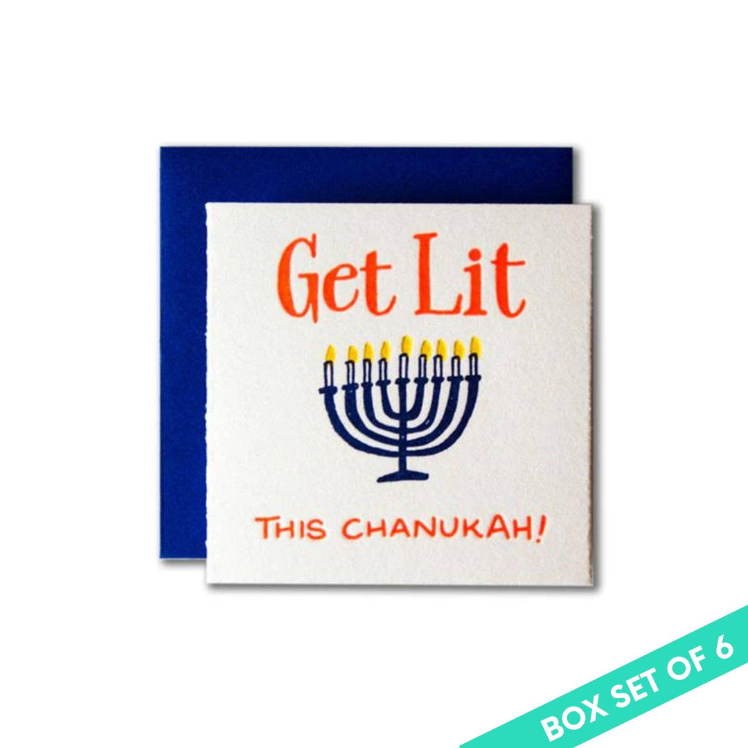 Ladyfingers Letterpress | Get Lit This Chanukah Tiny Holiday Card