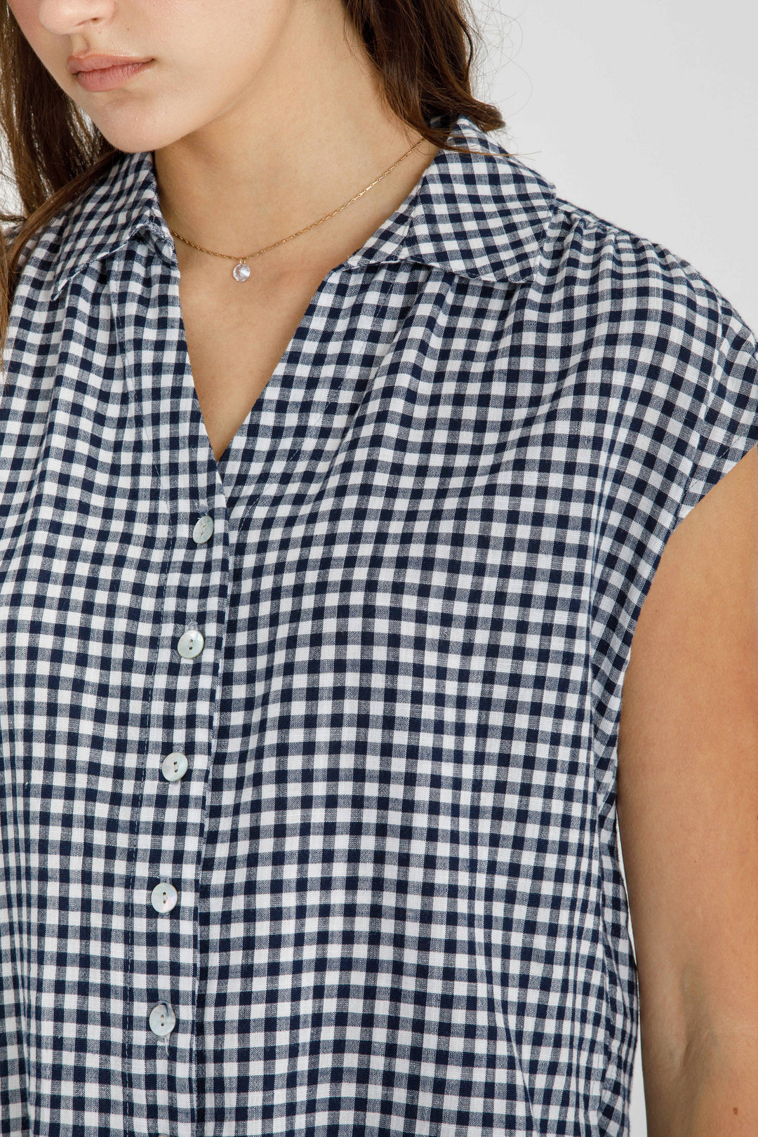Be Cool | Boxy Cropped Gingham Button Up