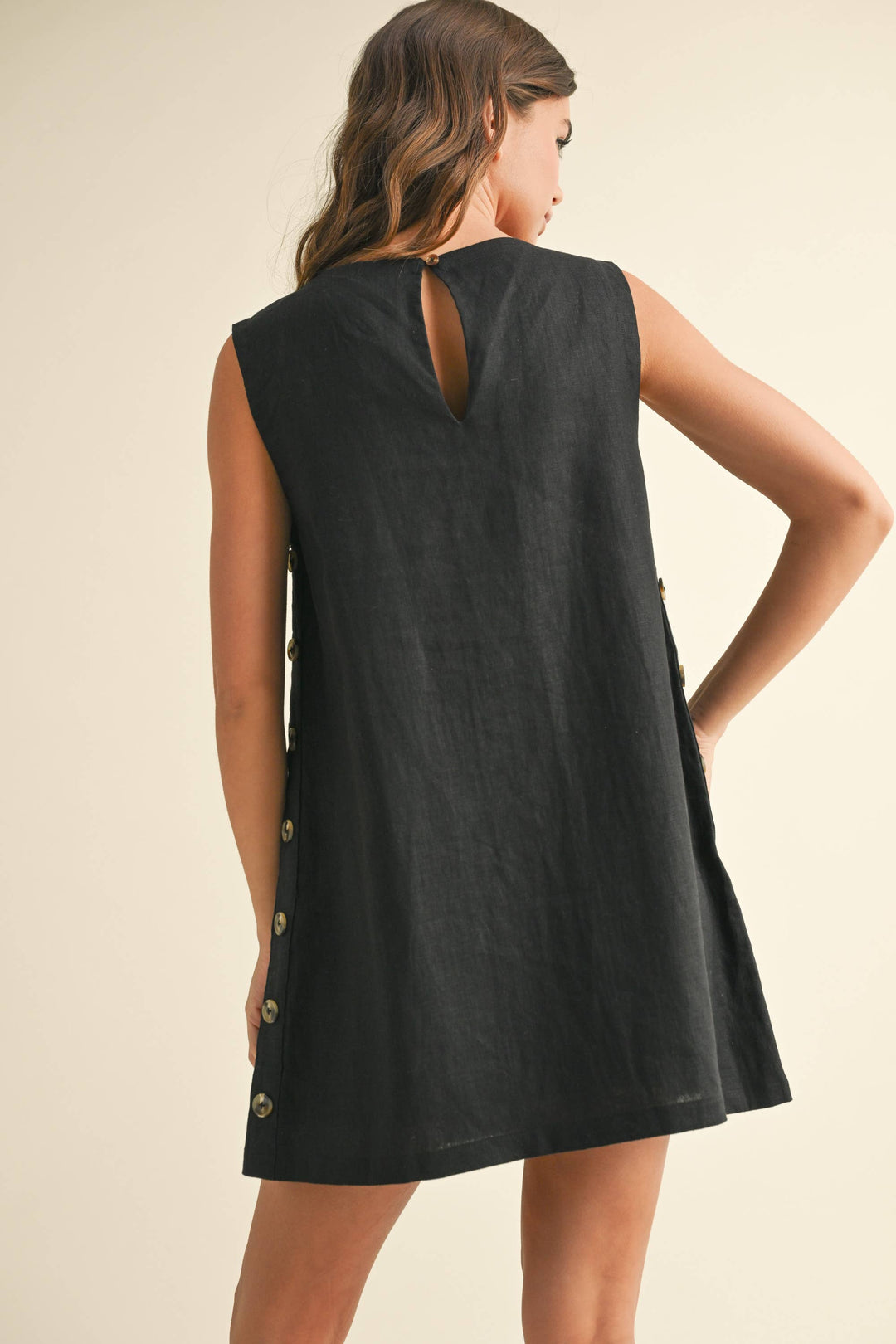 Miou Muse | Button Detail Linen Dress