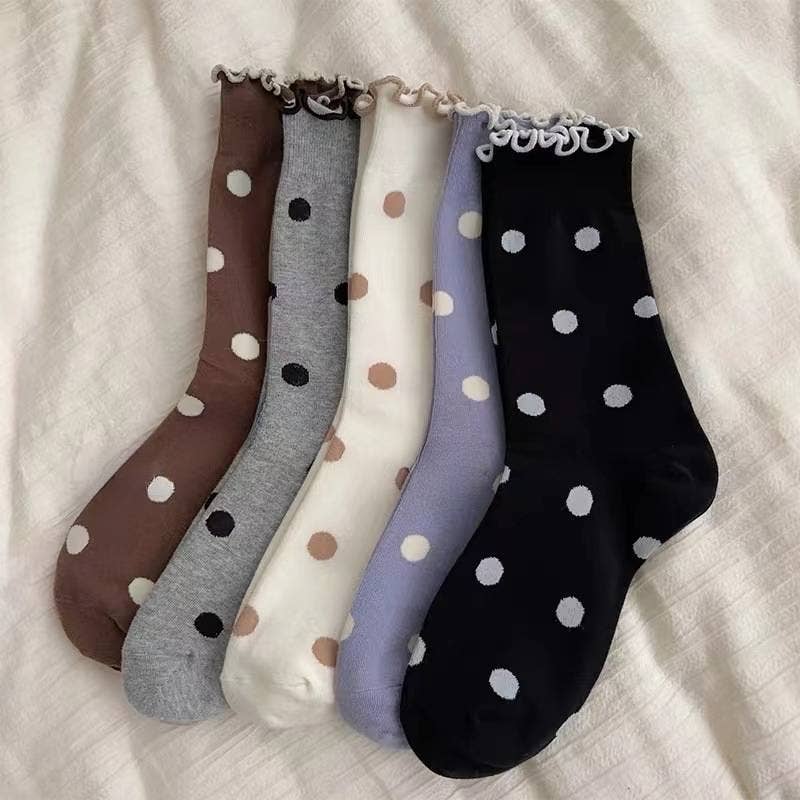 Sweetkama | Ladies Everyday Polka Dot Knit Socks