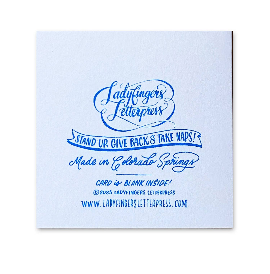 Ladyfingers Letterpress | Bow Risograph Tiny Card
