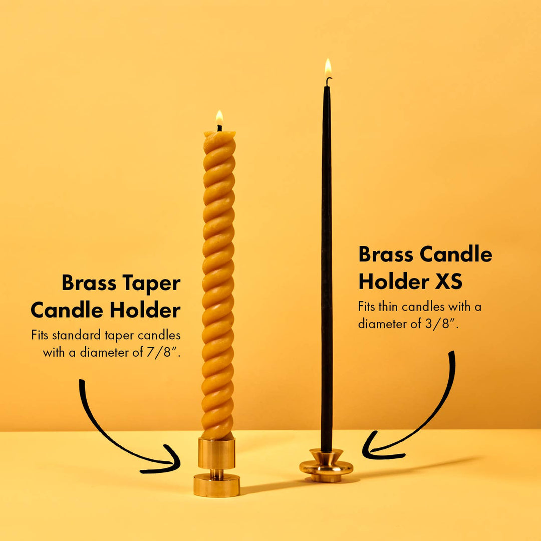 54 Celsius |Solid Brass Candle Holder - 1.6" Tall & Fits Standard Tapers