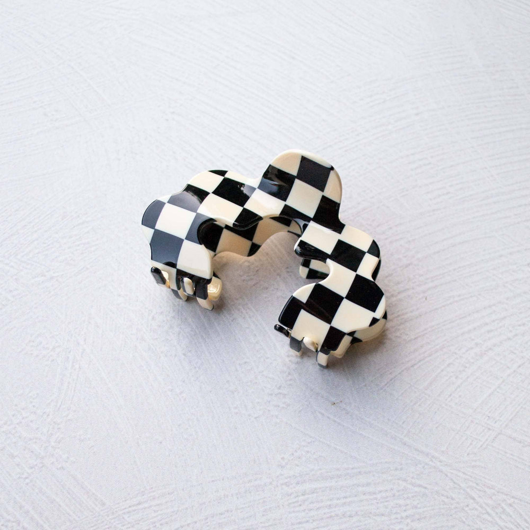 Tiepology | Eco Wave Cloud Checkerboard Pattern Hair Claw Clip