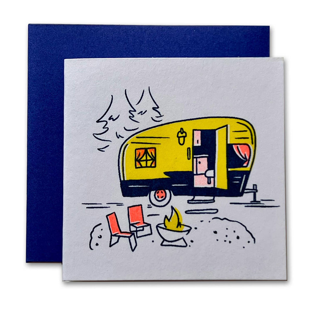 Ladyfingers Letterpress | Vintage Camping Risograph Tiny Card