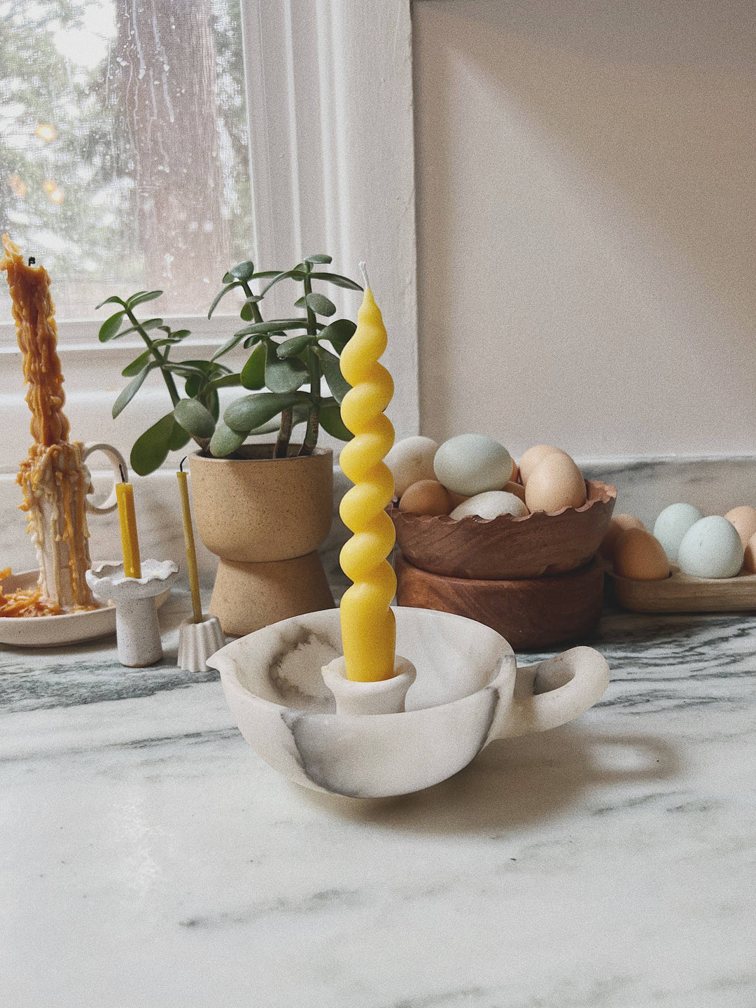 Whiskey + Wine | Swirl Taper Candle