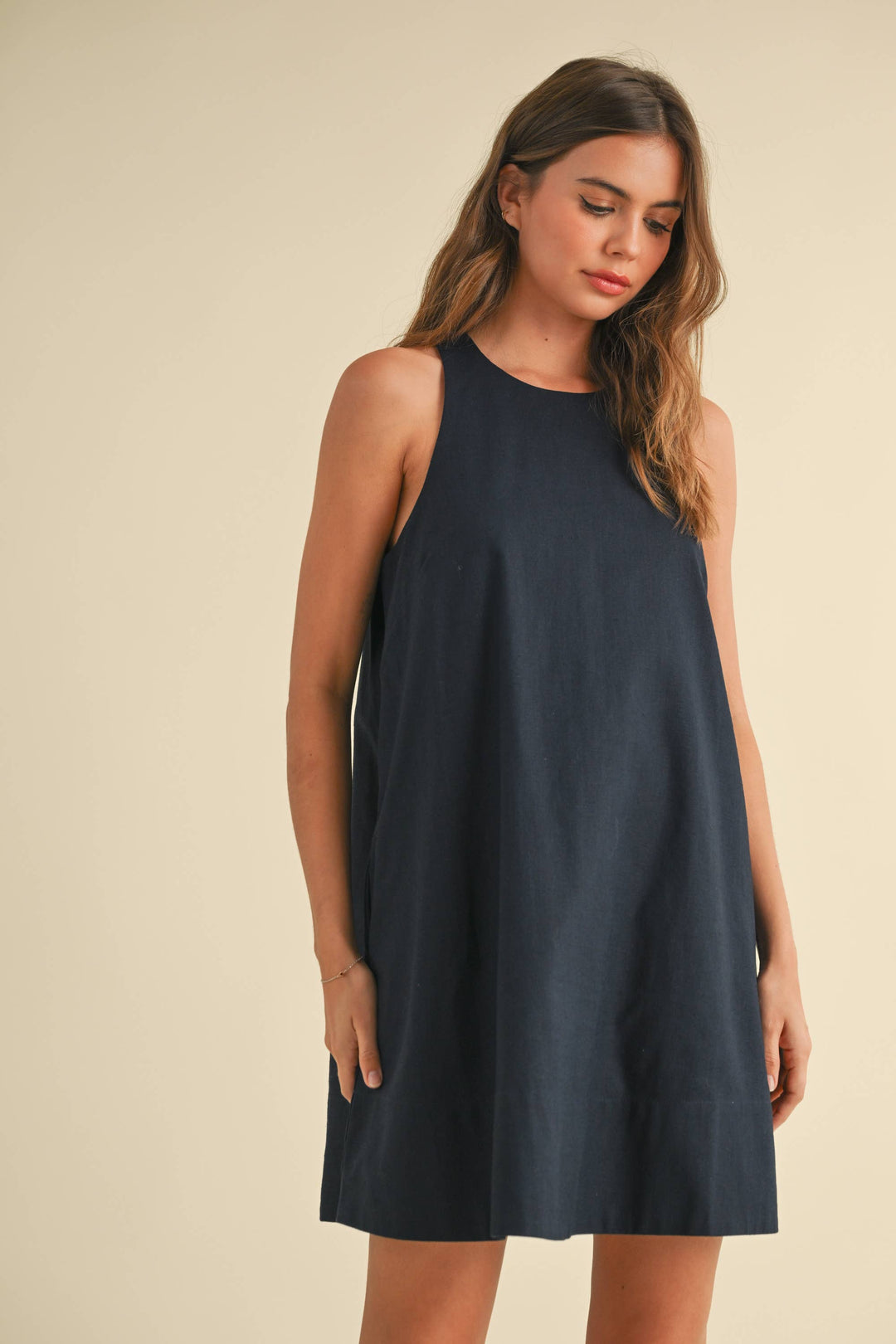 Miou Muse | Sleeveless A Line Linen Dress