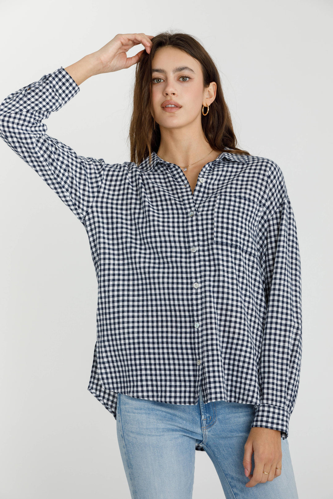 Be Cool | Gingham Long Sleeve Button Up Shirt