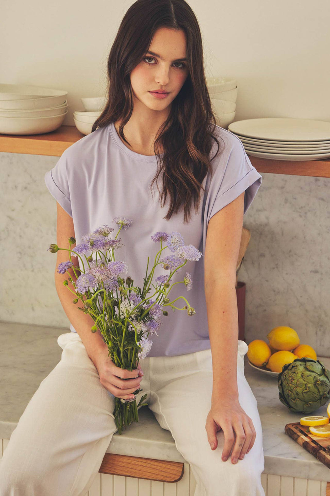 Be Cool | Bamboo Model Round Neck Dolman Cap Sleeve Shirt