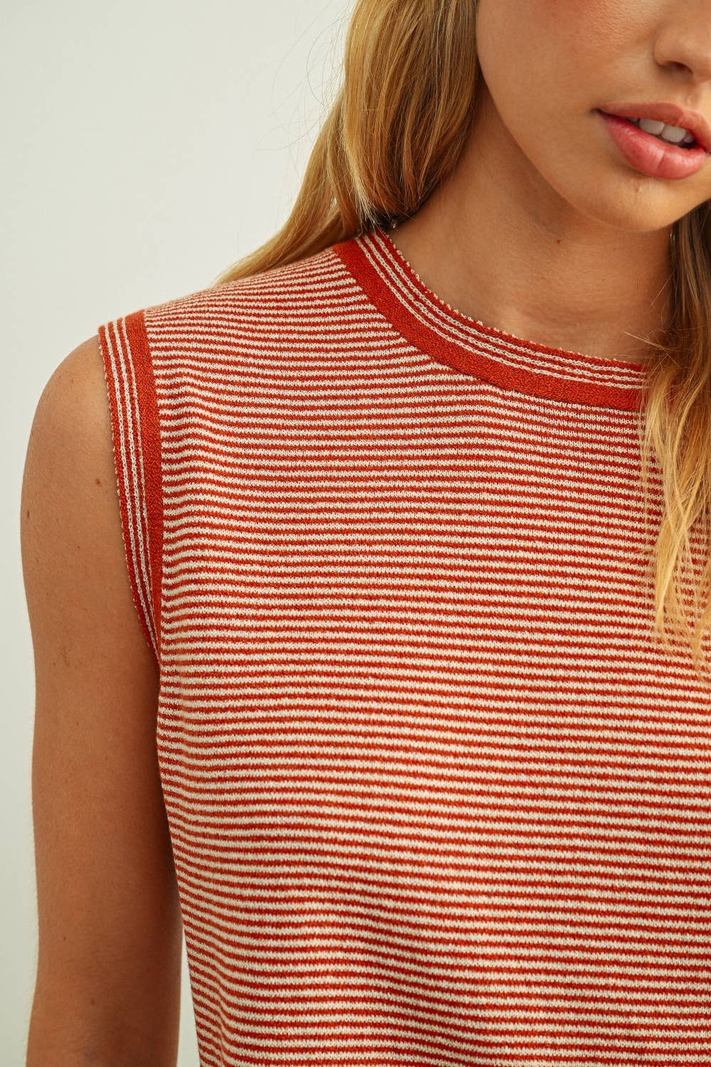 Miou Muse | Pinstripe Knit Tank Top