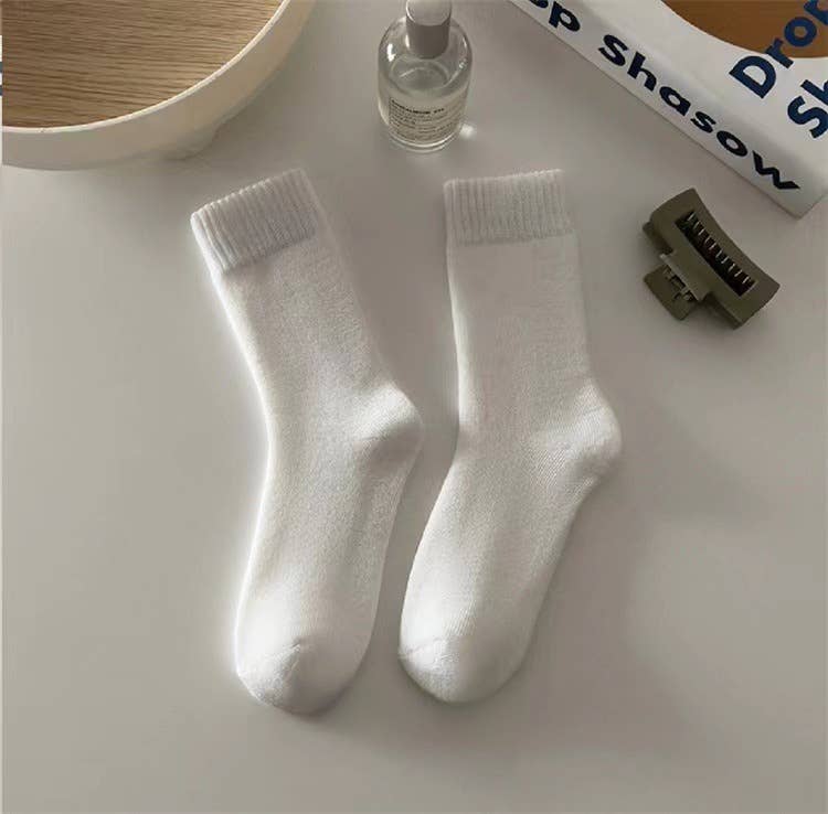 Sweetkama | Ladies Inside Velvet Solid Color Socks