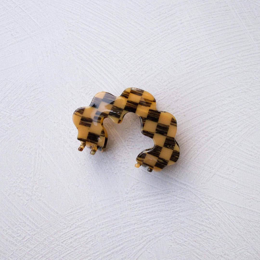 Tiepology | Eco Wave Cloud Checkerboard Pattern Hair Claw Clip