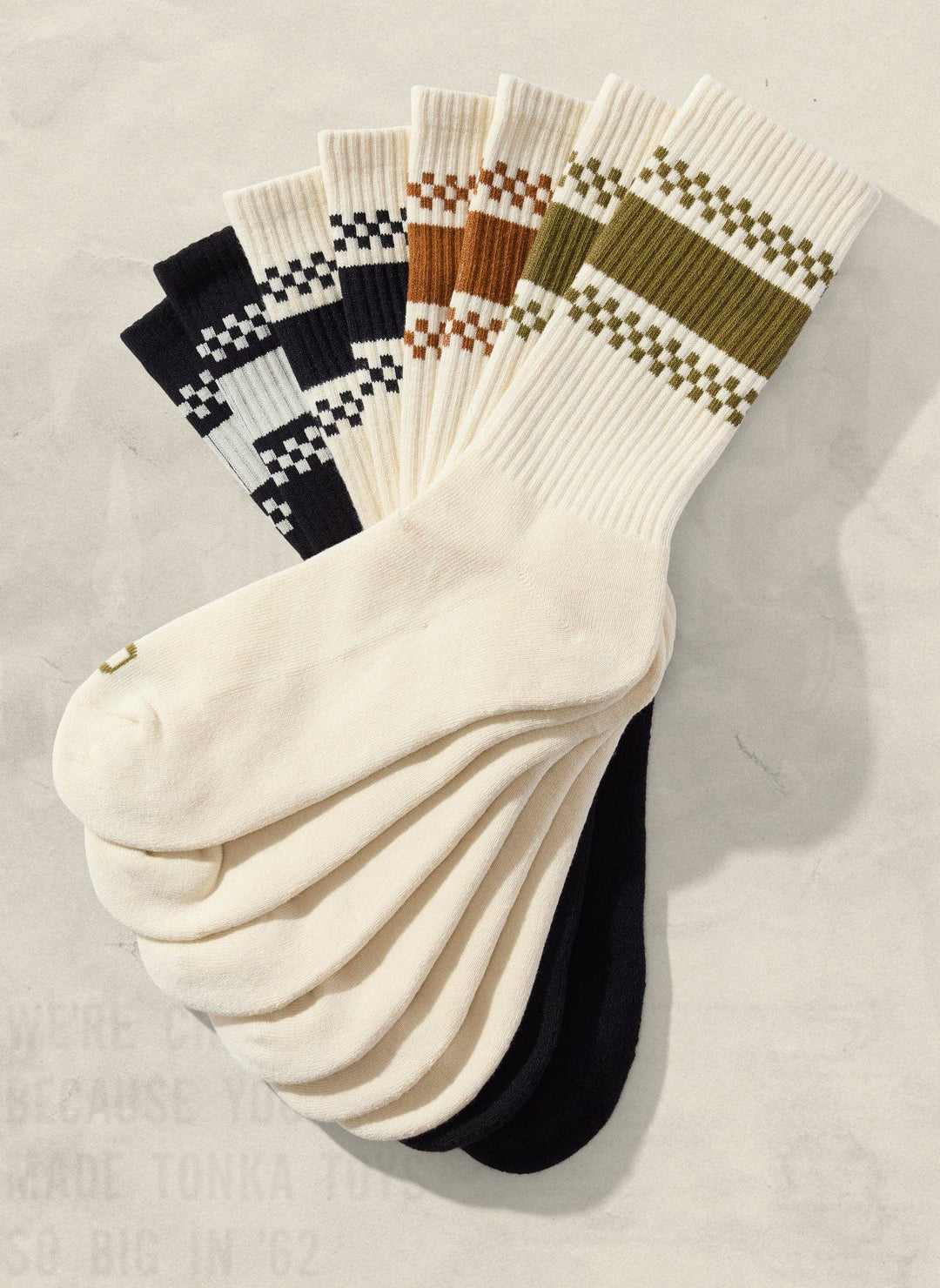 Weld Mfg | Checkerboard Striped Crew Socks