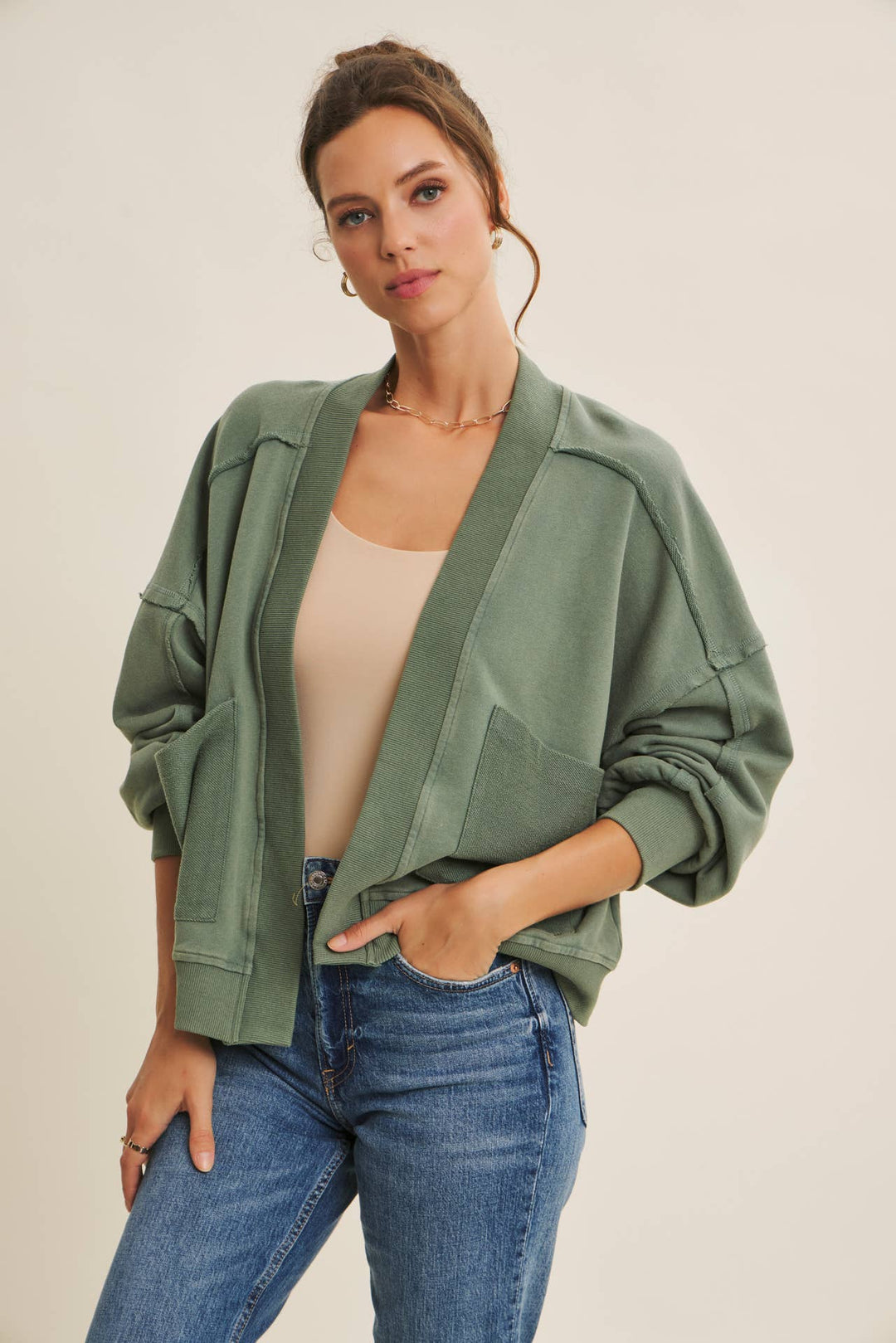 In february | Mineral Washed French Terry Cardigan