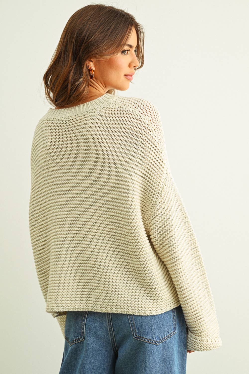 Miou Muse | Round Neck Sweater Top