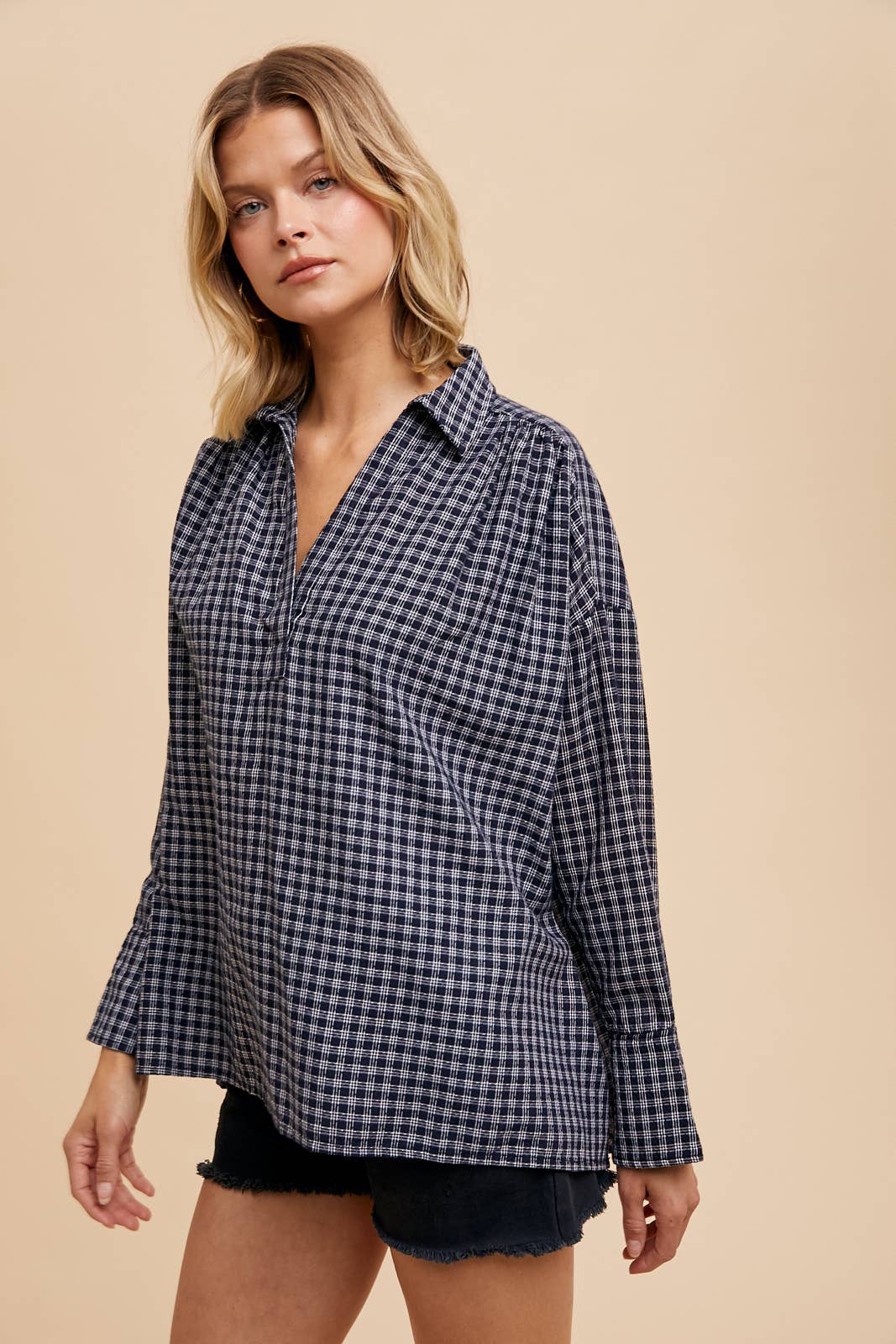 In Loom | V Neck Collared Shirt