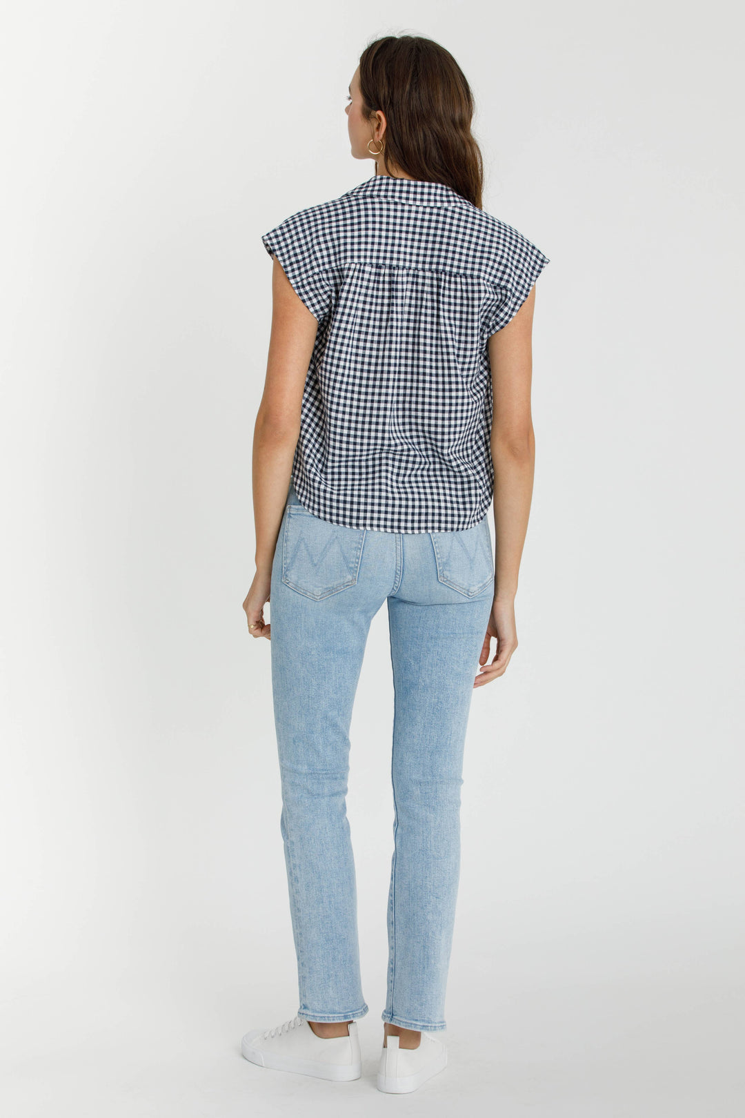 Be Cool | Boxy Cropped Gingham Button Up