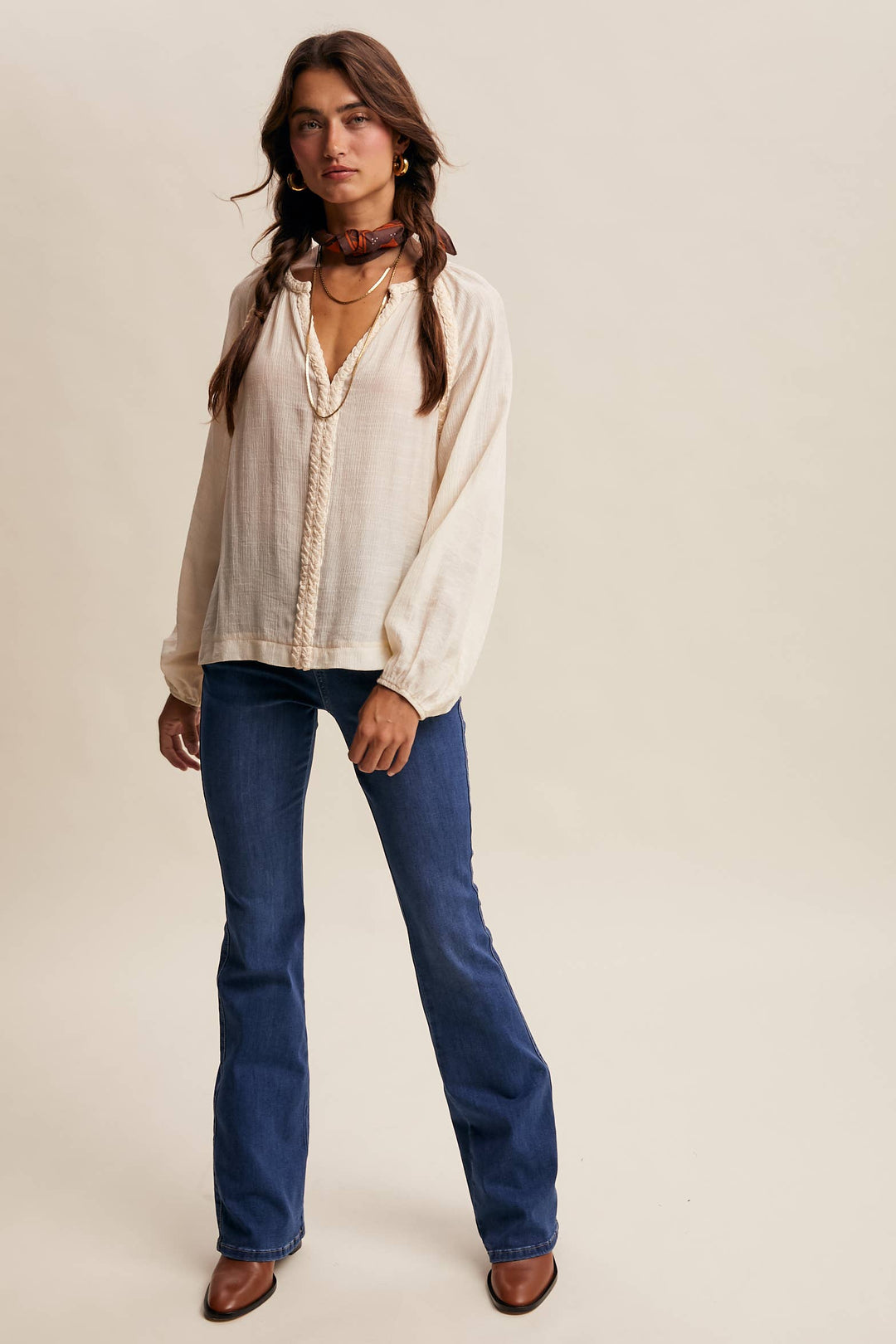 Listicle | Braided Trim Peasant Blouse
