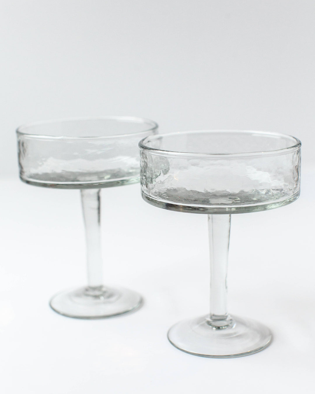 Creative Women | Handblown Hammered Coupe Cocktail Glass Pair