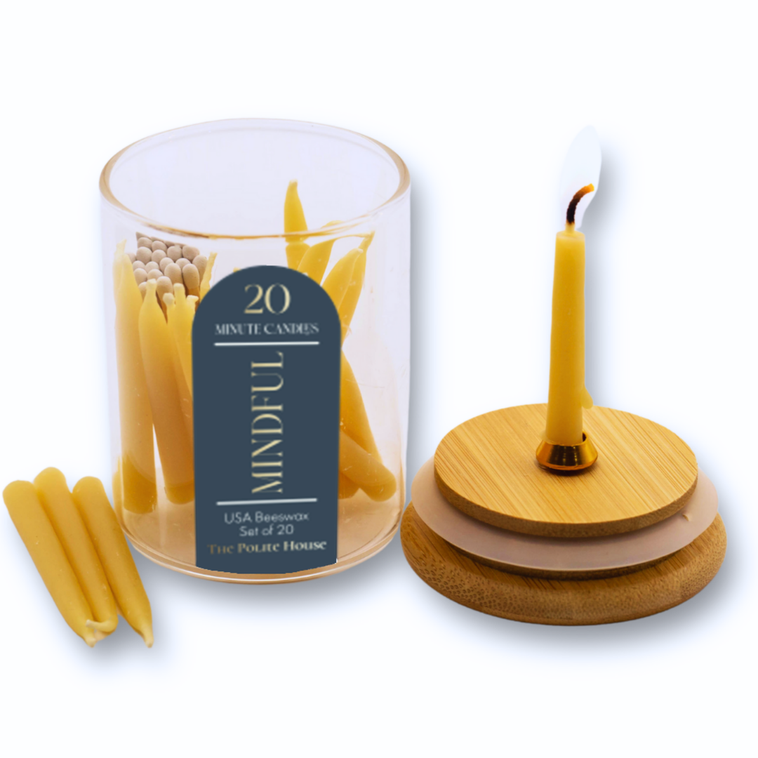 The Polite House | 20 Minute Beeswax Candle Set: Mindful (Set of 20)