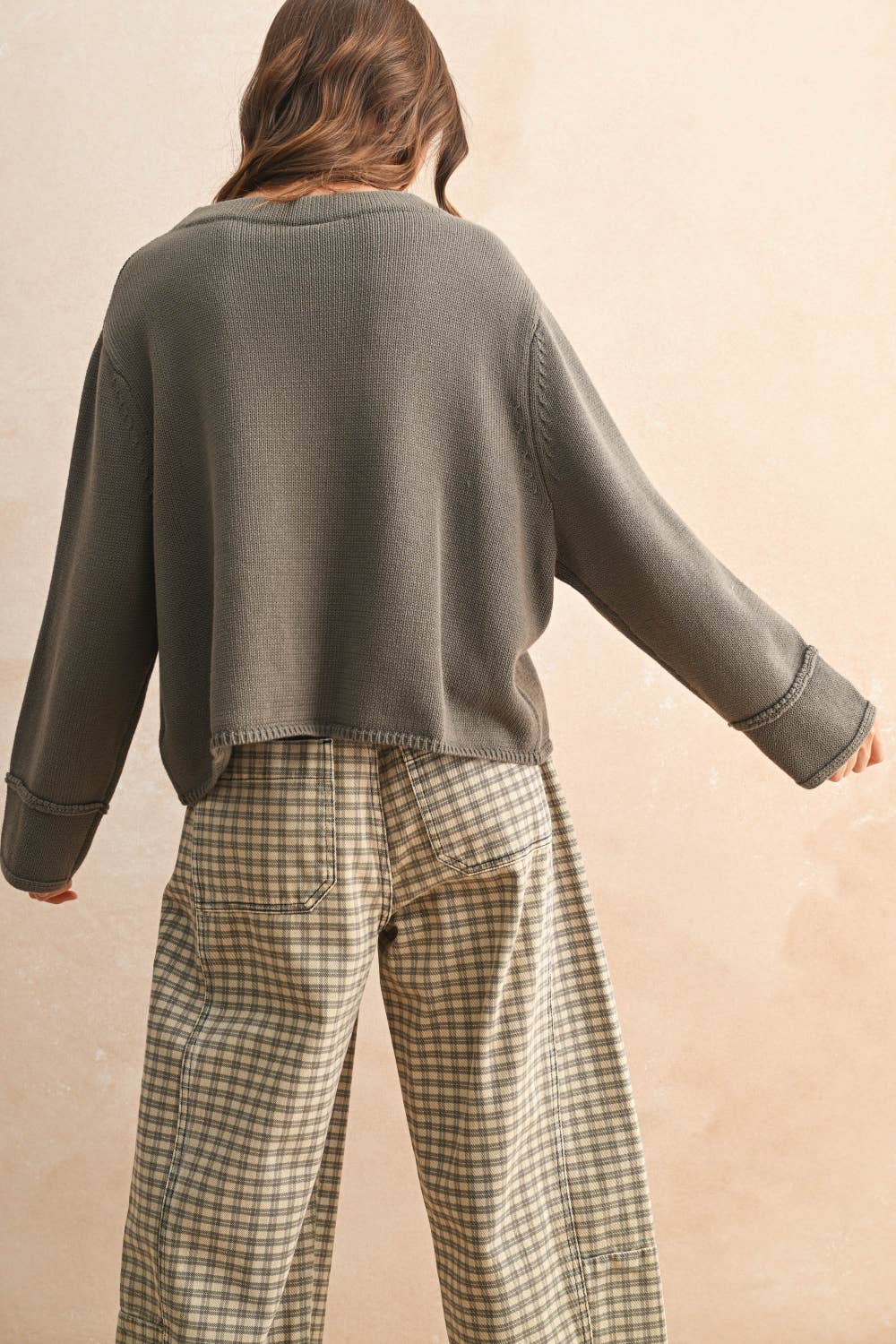 Miou Muse | Mock Neck Cotton Sweater