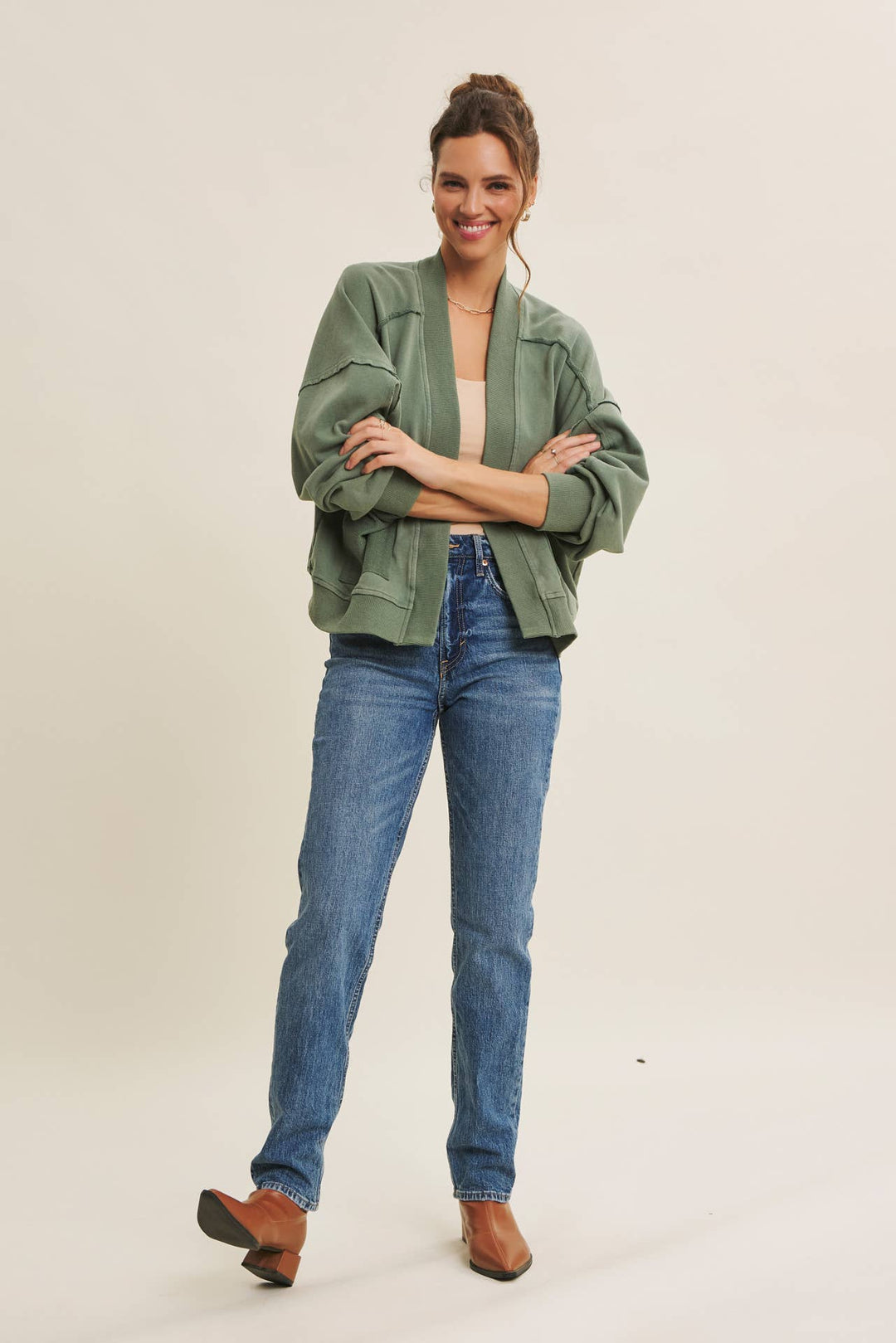 In february | Mineral Washed French Terry Cardigan