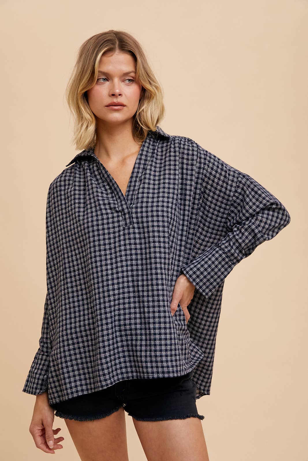 In Loom | V Neck Collared Shirt