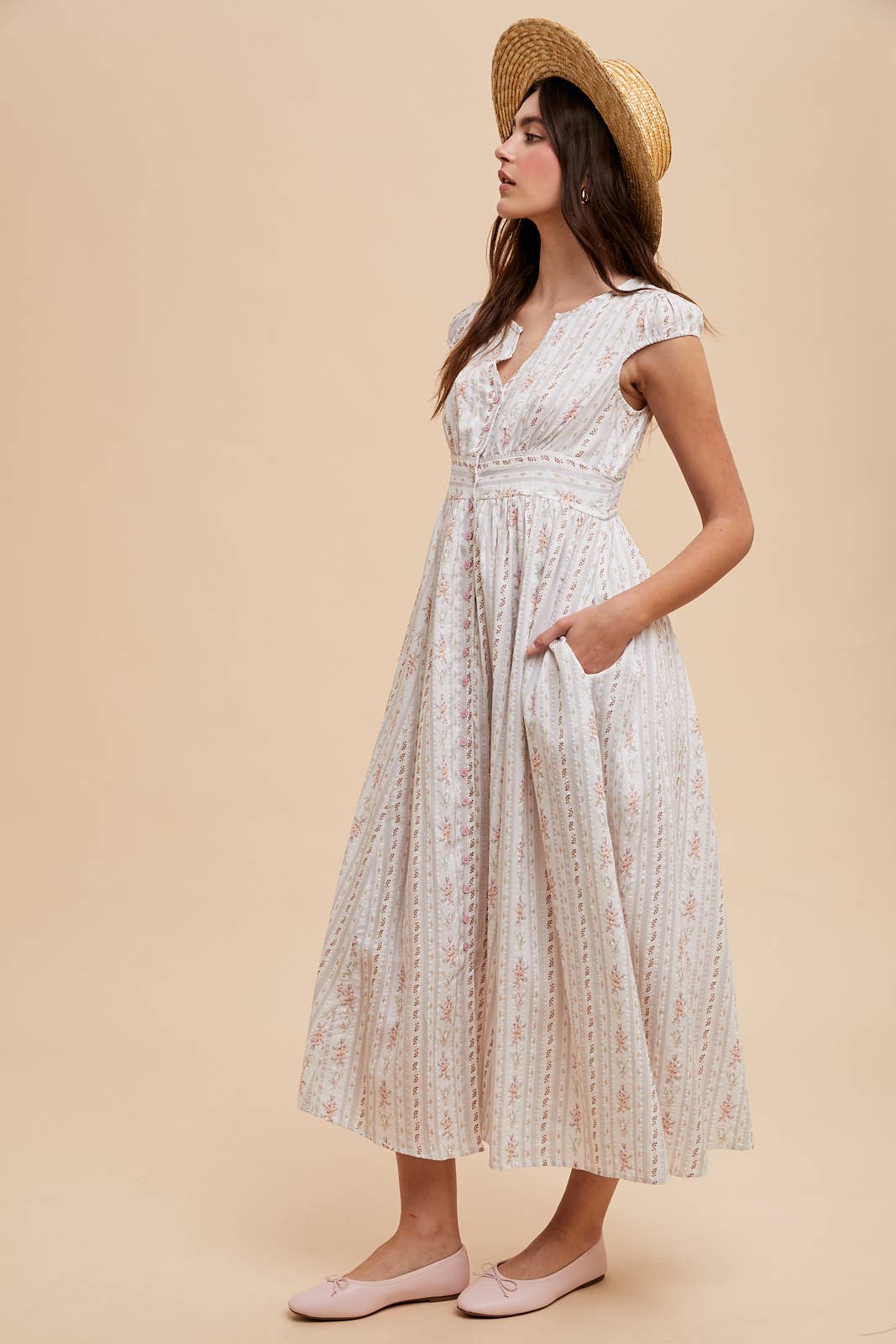 In Loom | Cotton Floral Button Down Maxi Dress