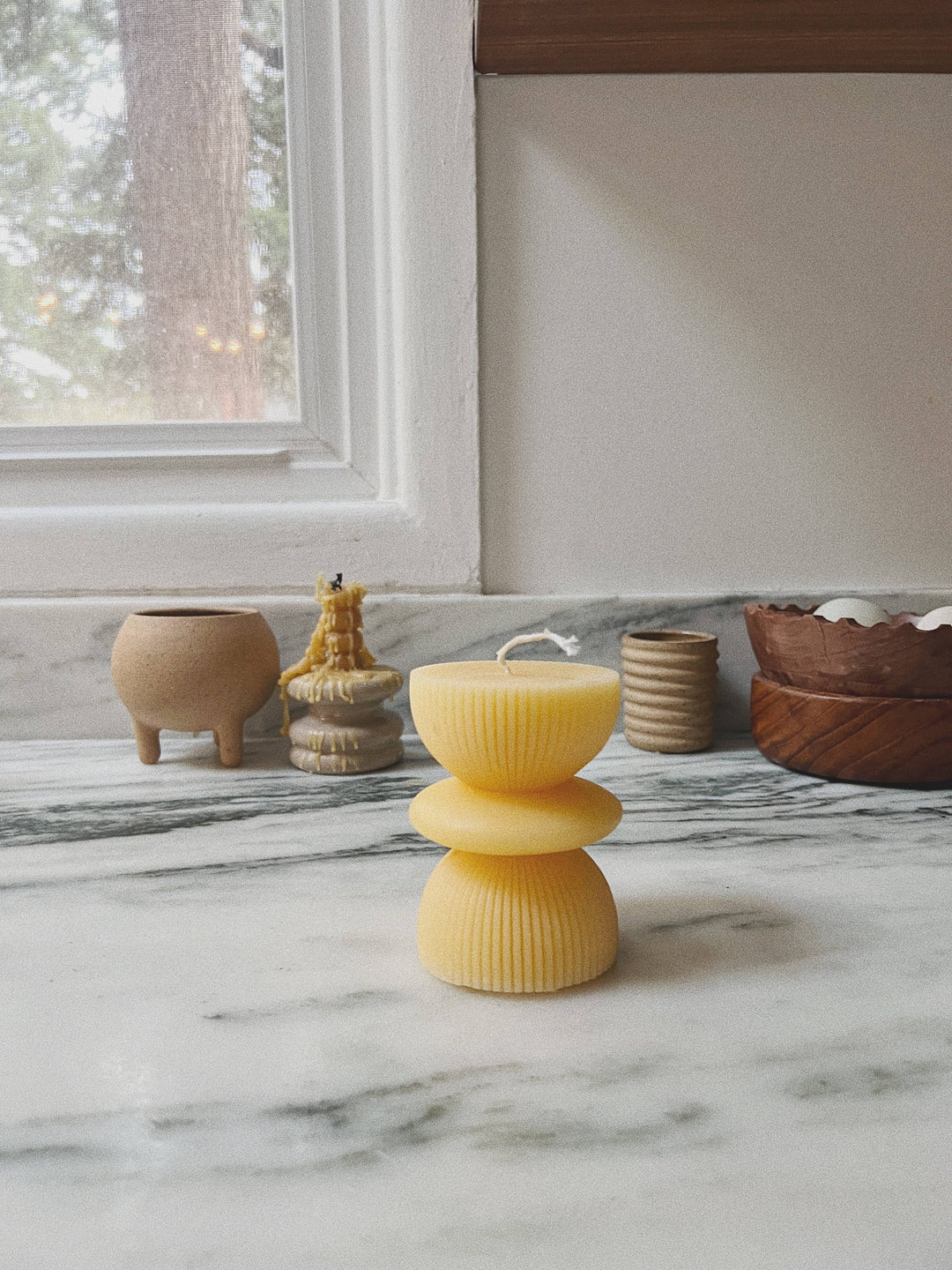 Whiskey + Wine | Fluted pillar candle no.1