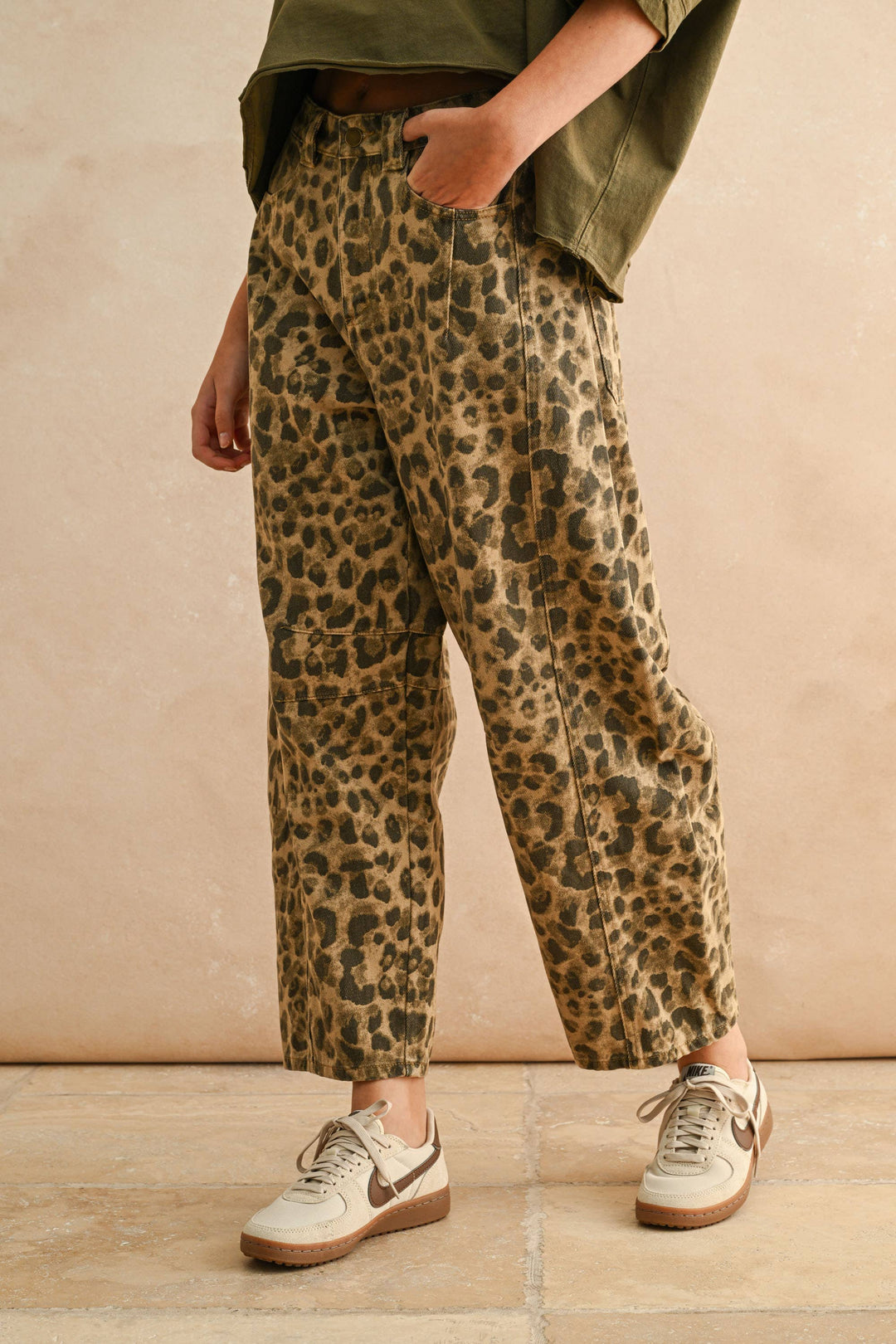 Miou Muse | Leopard Printed Barrel Pants