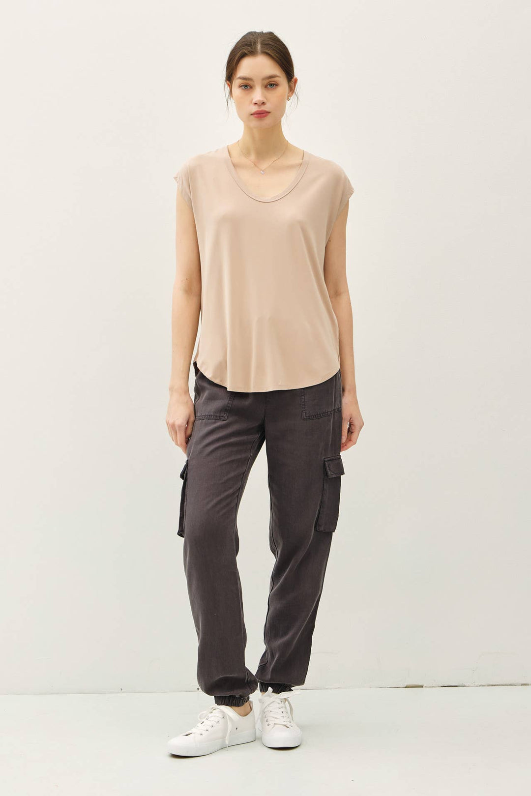 Be Cool | Bamboo Basic Scoop Neck Cap Sleeve Tee