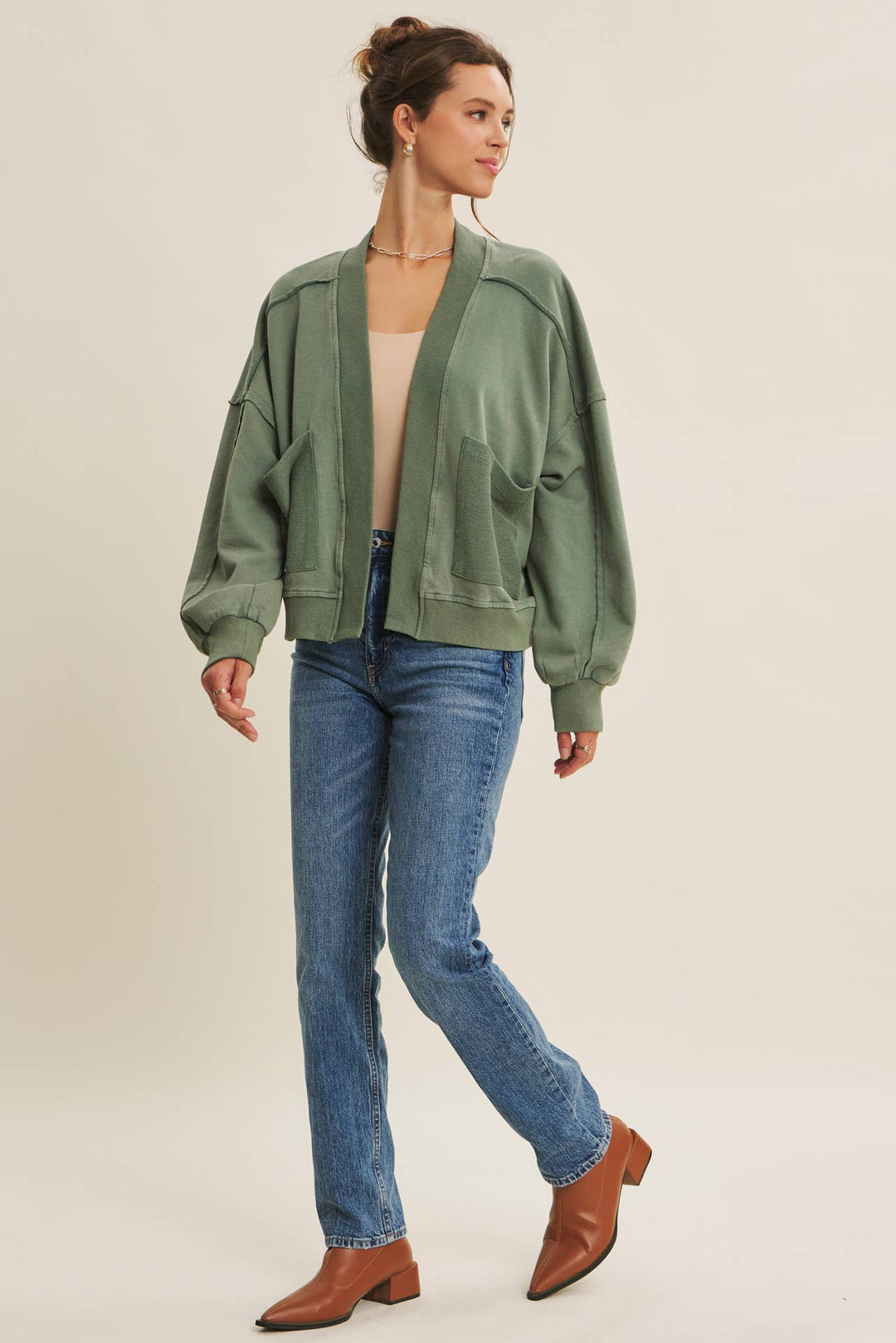 In february | Mineral Washed French Terry Cardigan