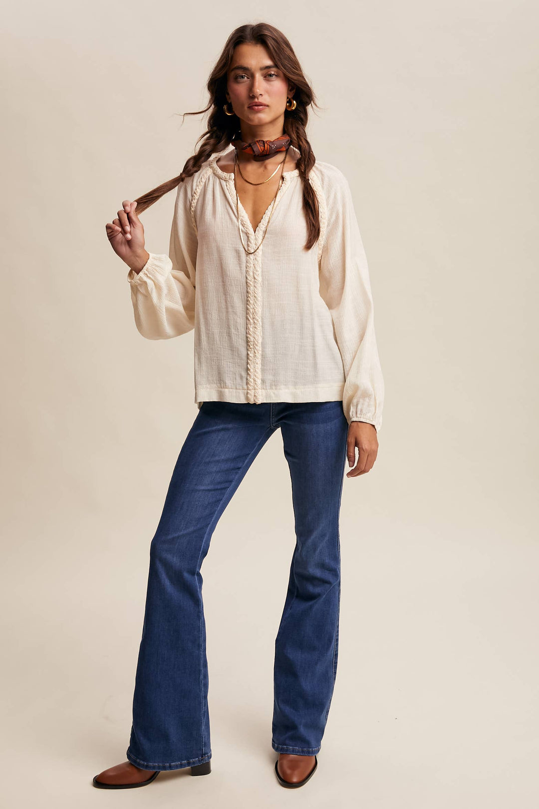 Listicle | Braided Trim Peasant Blouse