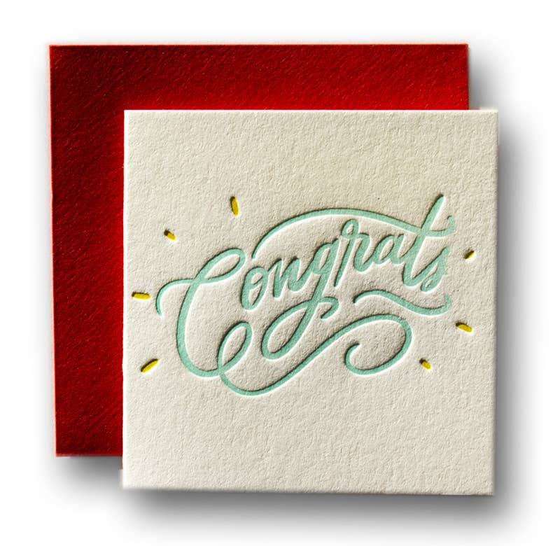 Ladyfingers Letterpress | Congrats Tiny Card