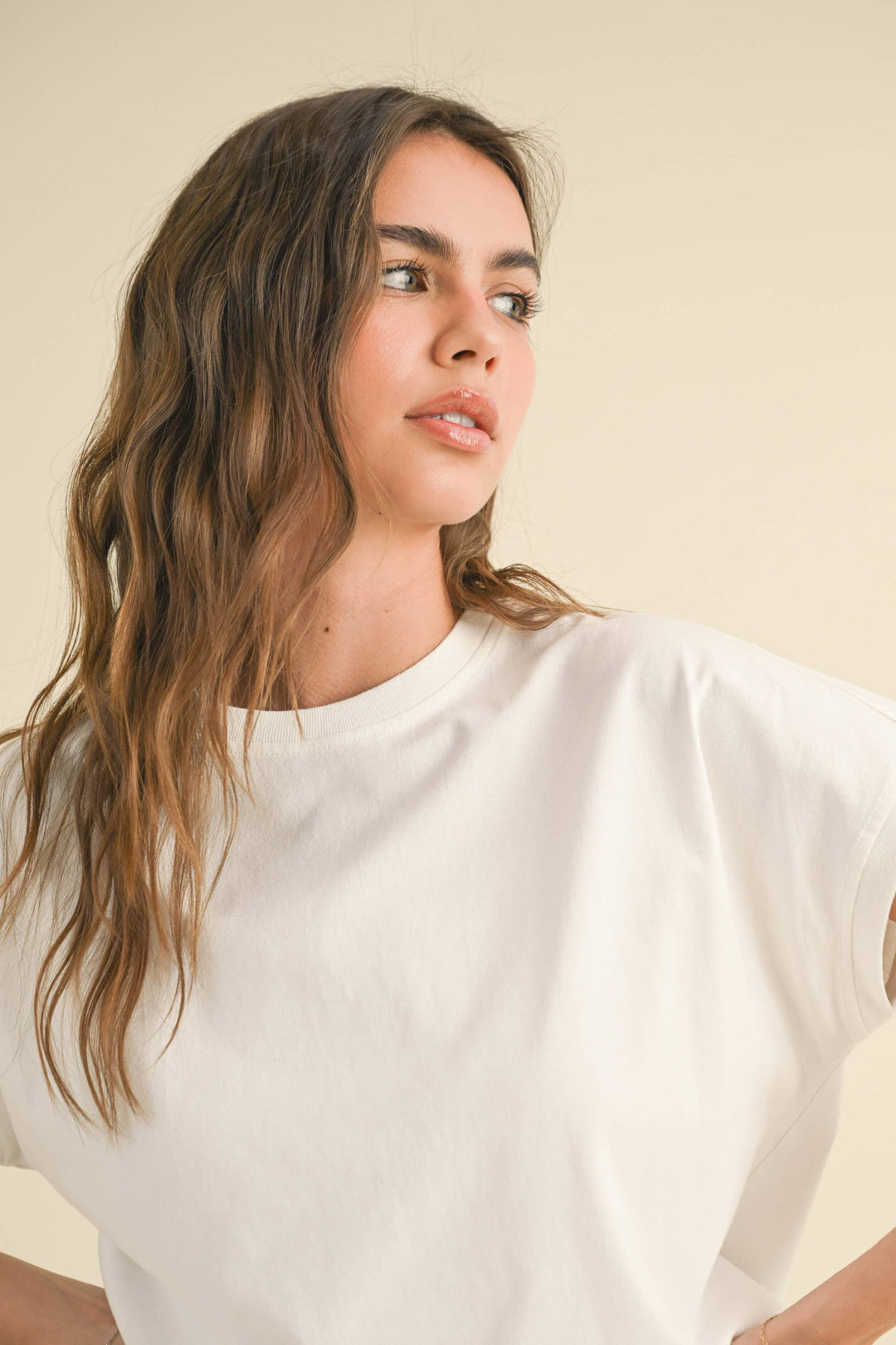 Miou Muse | Washed Short Cap Sleeve top