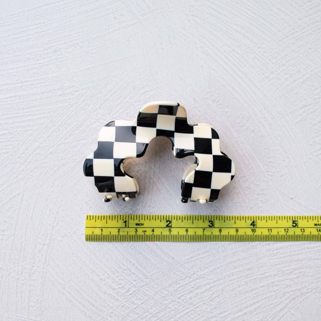 Tiepology | Eco Wave Cloud Checkerboard Pattern Hair Claw Clip