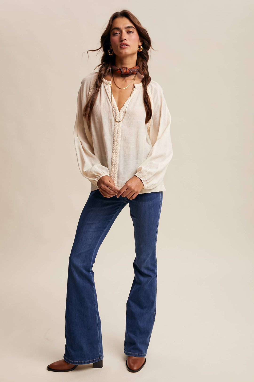 Listicle | Braided Trim Peasant Blouse