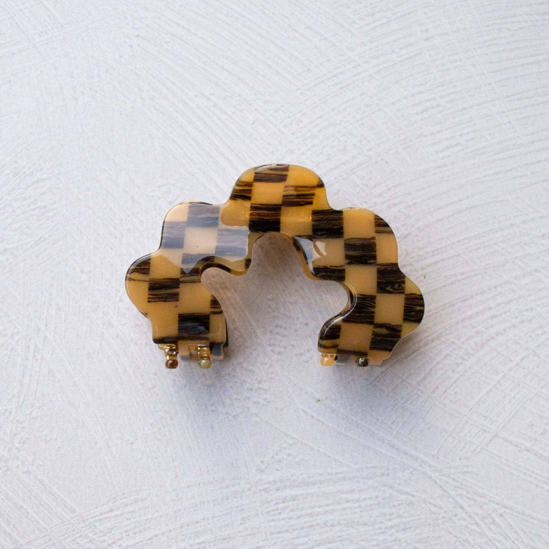 Tiepology | Eco Wave Cloud Checkerboard Pattern Hair Claw Clip