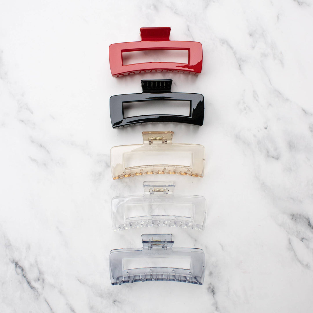 Tiepology | Jumbo Size 5 Inch Solid Long Square  Hair Clip