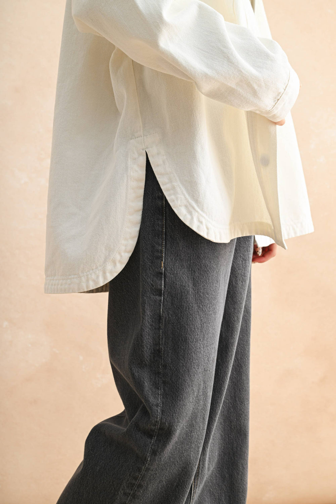 Miou Muse | Washed Snap Button Down Denim Shacket